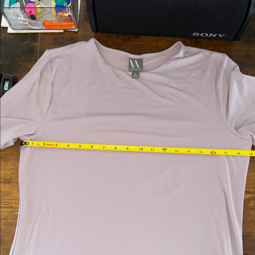 Worthington Scoop Neck Elbow Sleeve Top - Mauve - Picture 4 of 4
